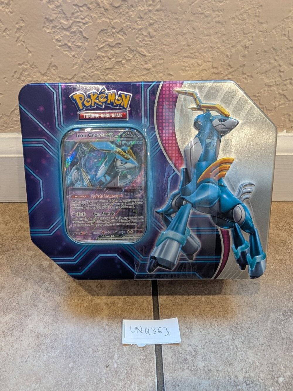 Pokemon Trading Card Game Paradox Destinies Tin Iron Crown ex 5 Booster Packs